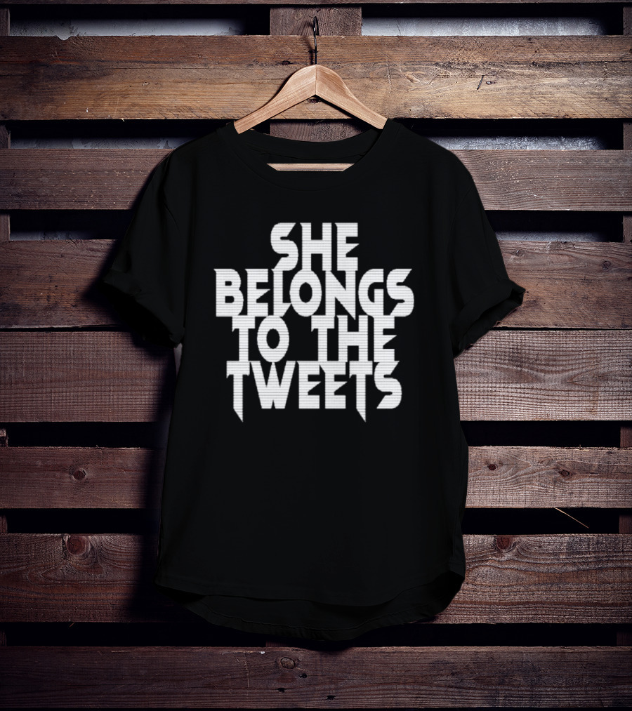 Egirl She Belongs To The Tweets Retro Text T-Shirt