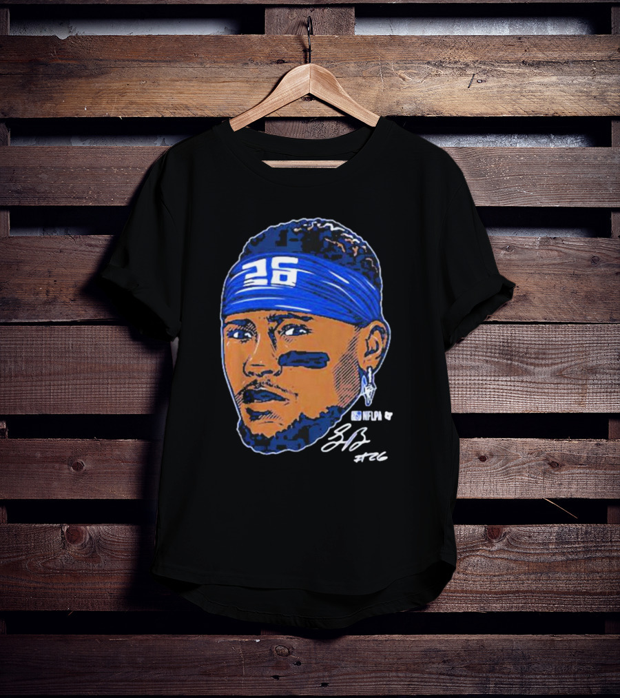 Saquon Barkley 26 NFLPA Swag Head Signature T-Shirt