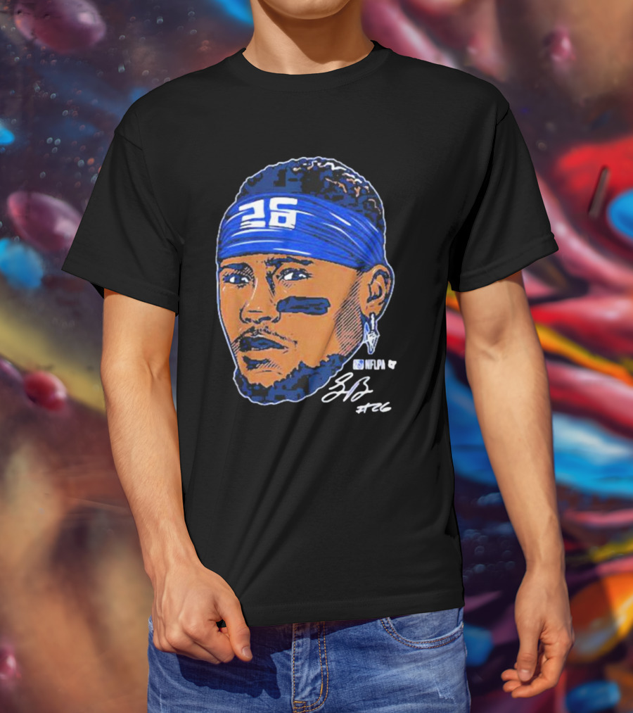 Saquon Barkley 26 NFLPA Swag Head Signature T-Shirt