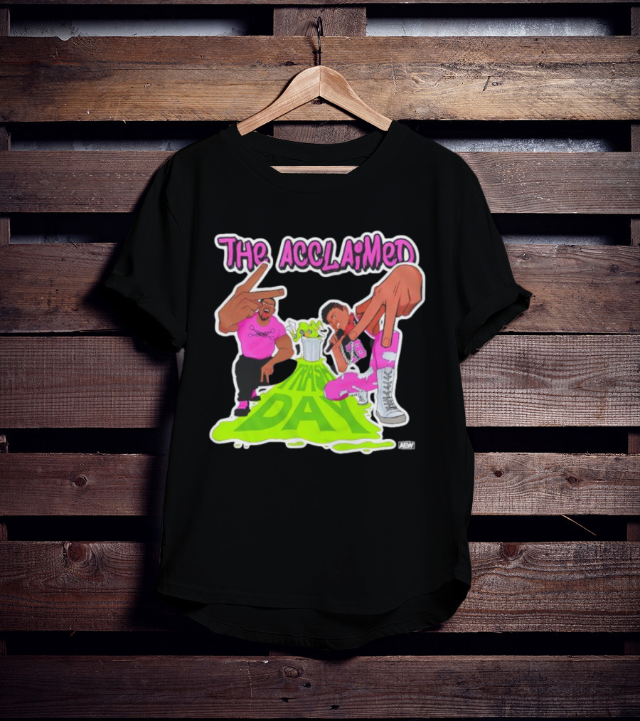 The Acclaimed Trash Day All Elite Wrestling Graphic With Character Poses And AEW T-Shirt