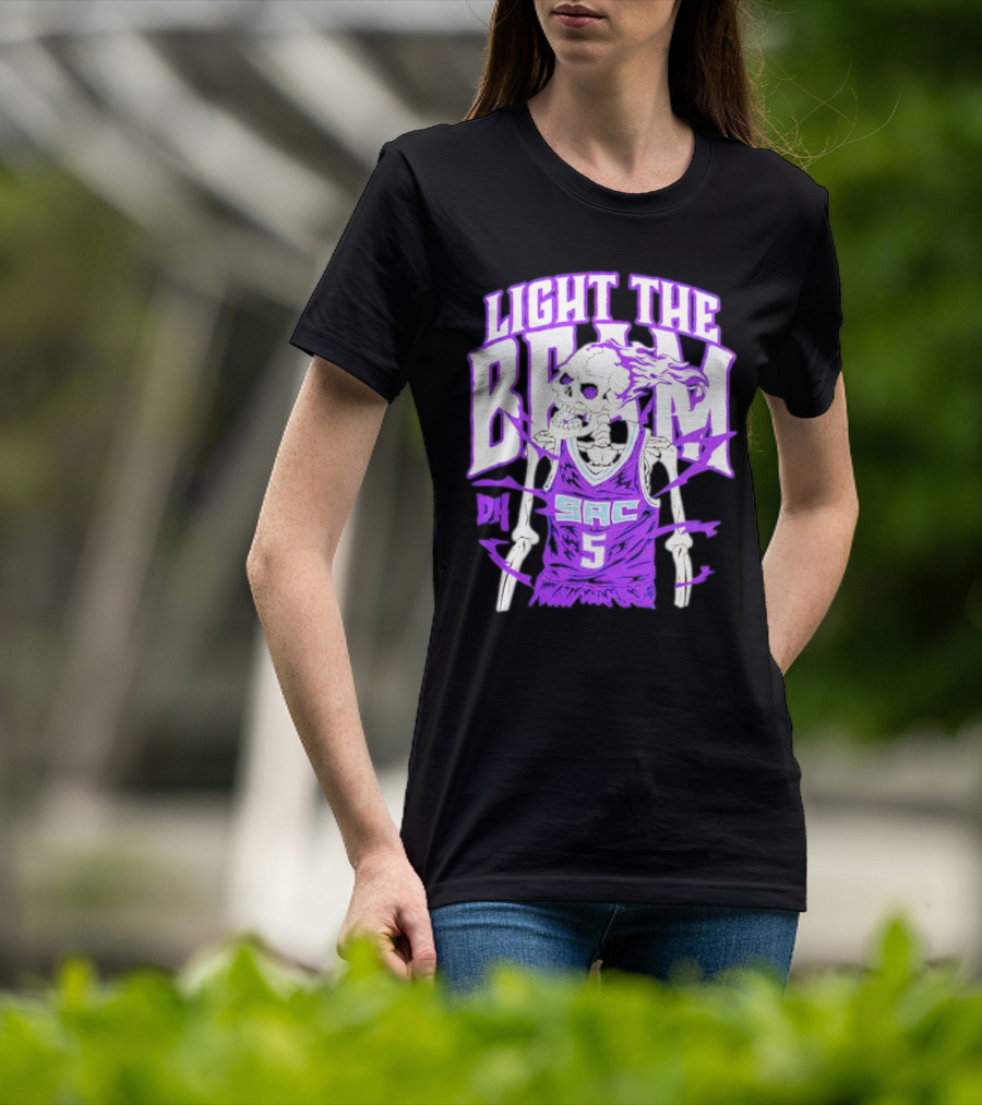 Light The Beam Skeleton SAC 5 Kings Drip Heads T-Shirt
