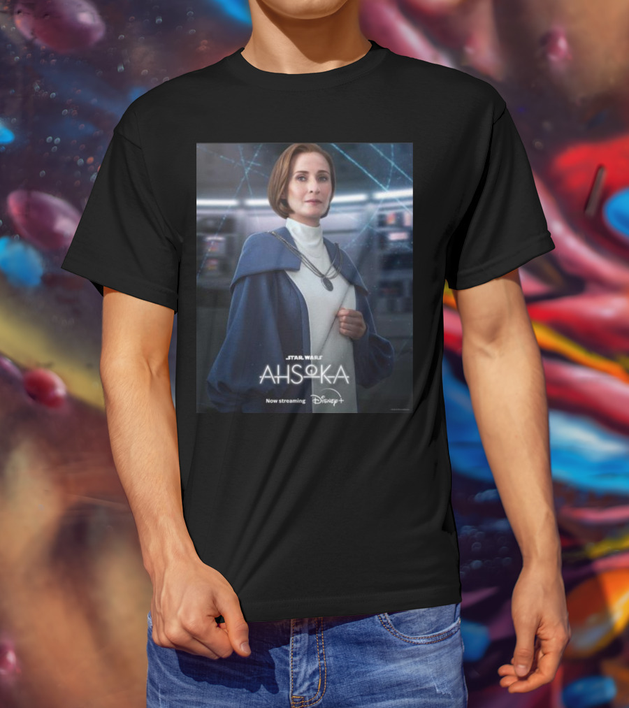 Star Wars Ahsoka Now Streaming Disney Plus Mon Mothma Character T-Shirt