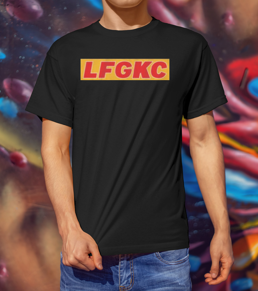 LFG KC Kansas City Football Red Gold Text T-Shirt