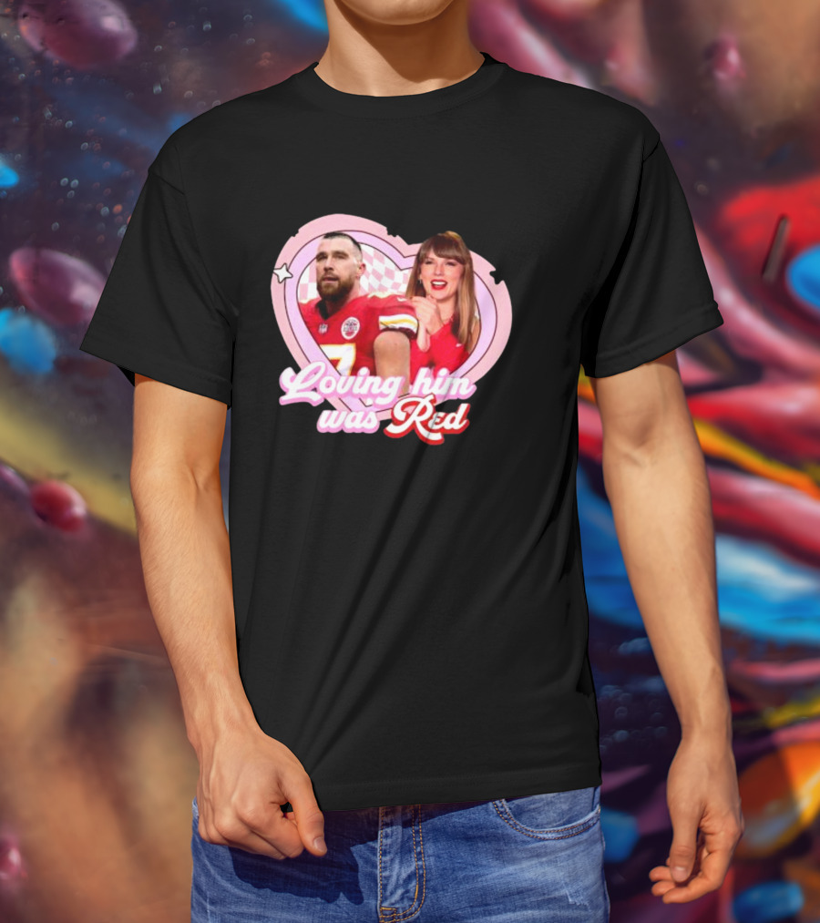 Loving Him Was Red Chiefs Football Heart Icons T-Shirt