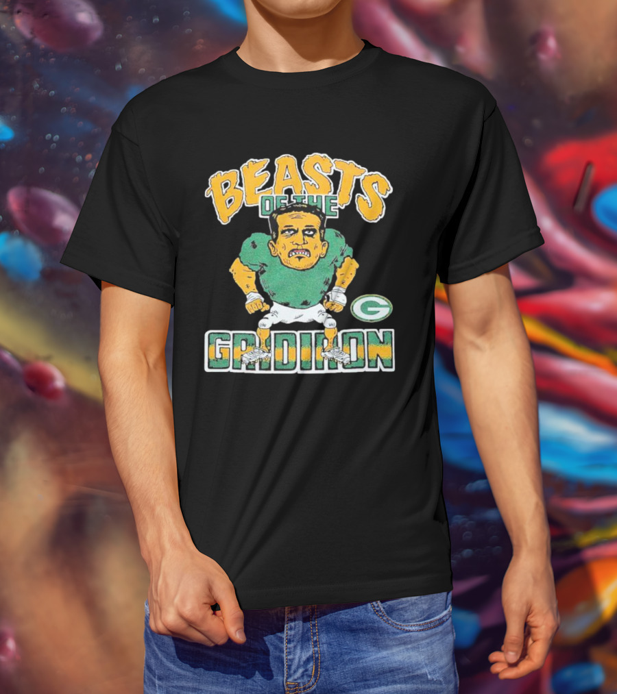 Beasts Of The Gridiron Green Bay Packers Player Caricature T-Shirt