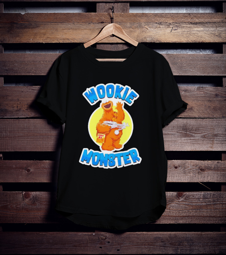 Wookiee Monster Cookie Fusion Character With Blaster T-Shirt