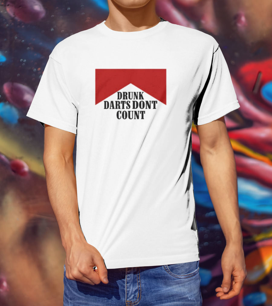 Drunk Darts Don't Count Red Chevron T-Shirt