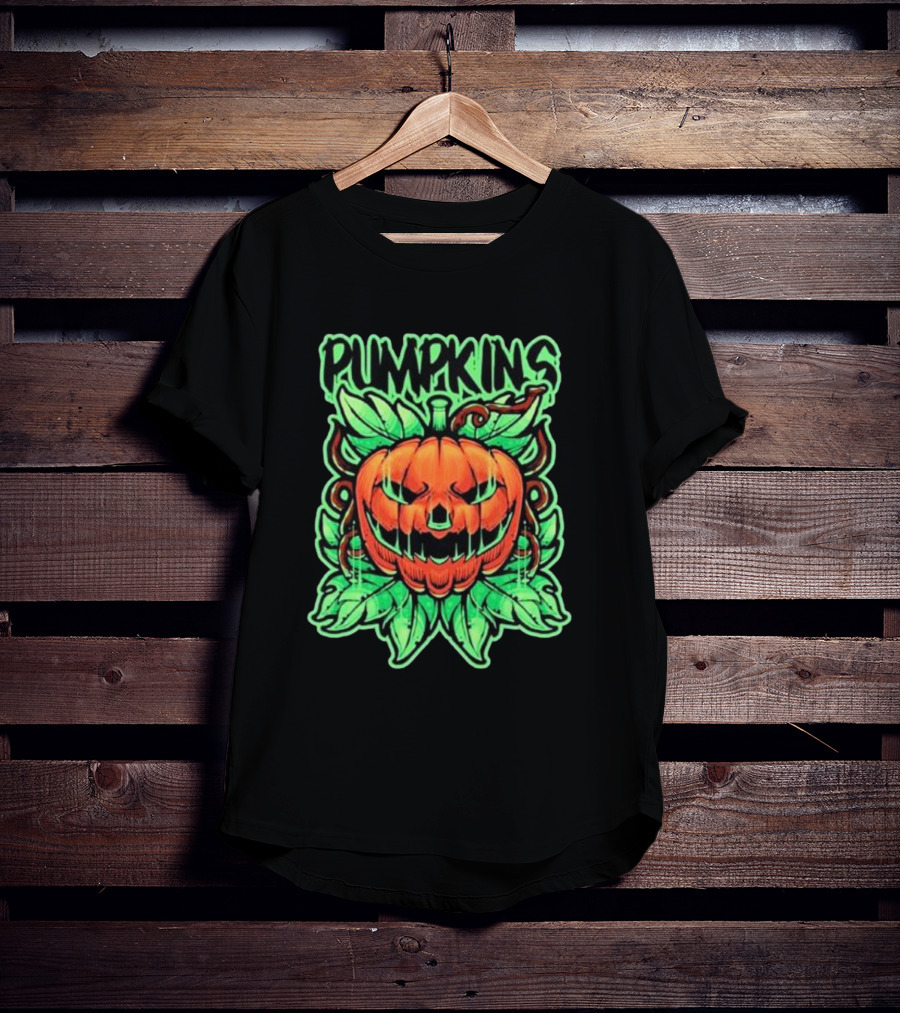Pumpkins Horror Halloween Jack-o'-Lantern With Creepy Vines T-Shirt