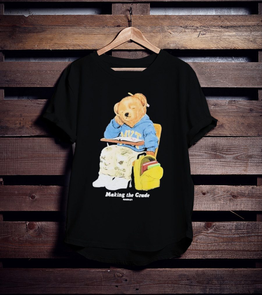 NYT Bear In School Desk With Yellow Backpack T-Shirt