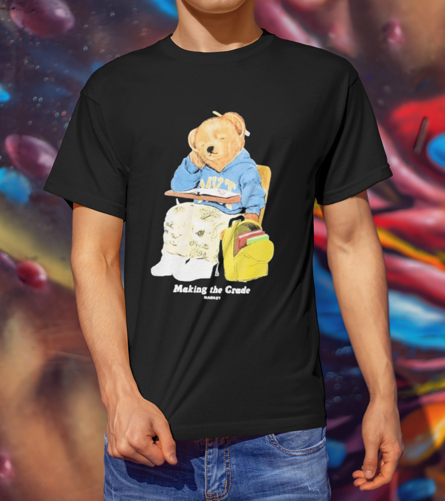 NYT Bear In School Desk With Yellow Backpack T-Shirt