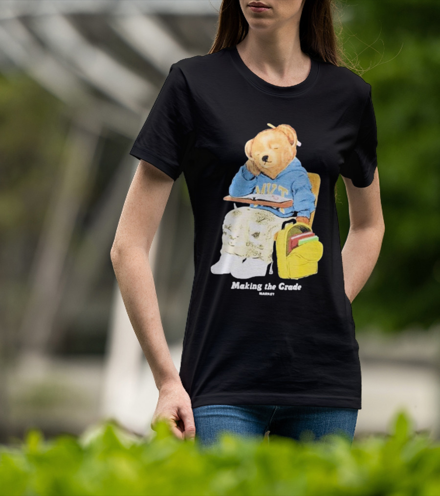 NYT Bear In School Desk With Yellow Backpack T-Shirt