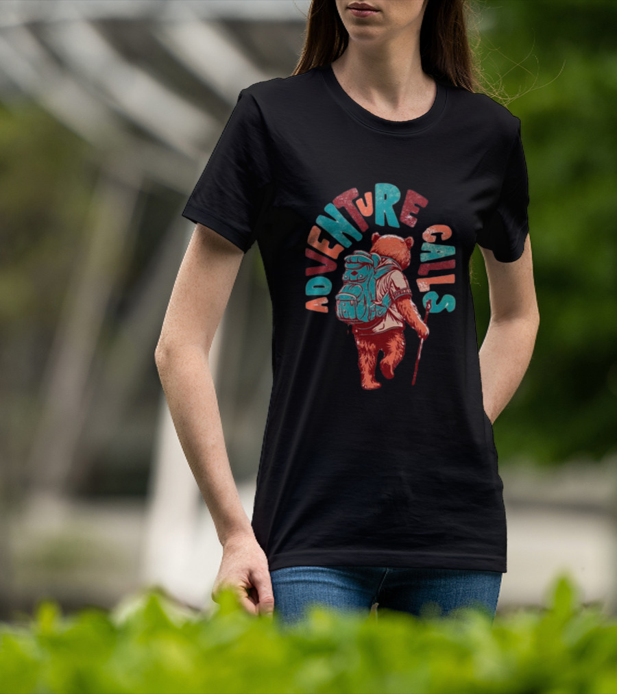 Bear Adventure Calls Backpack Journey T-Shirt