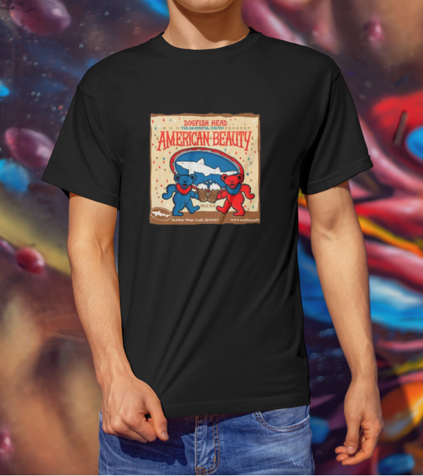 Dogfish Head The Grateful Dead Present American Beauty Pale Ale Dancing Bears Dogfish Head Craft Brewery T-Shirt