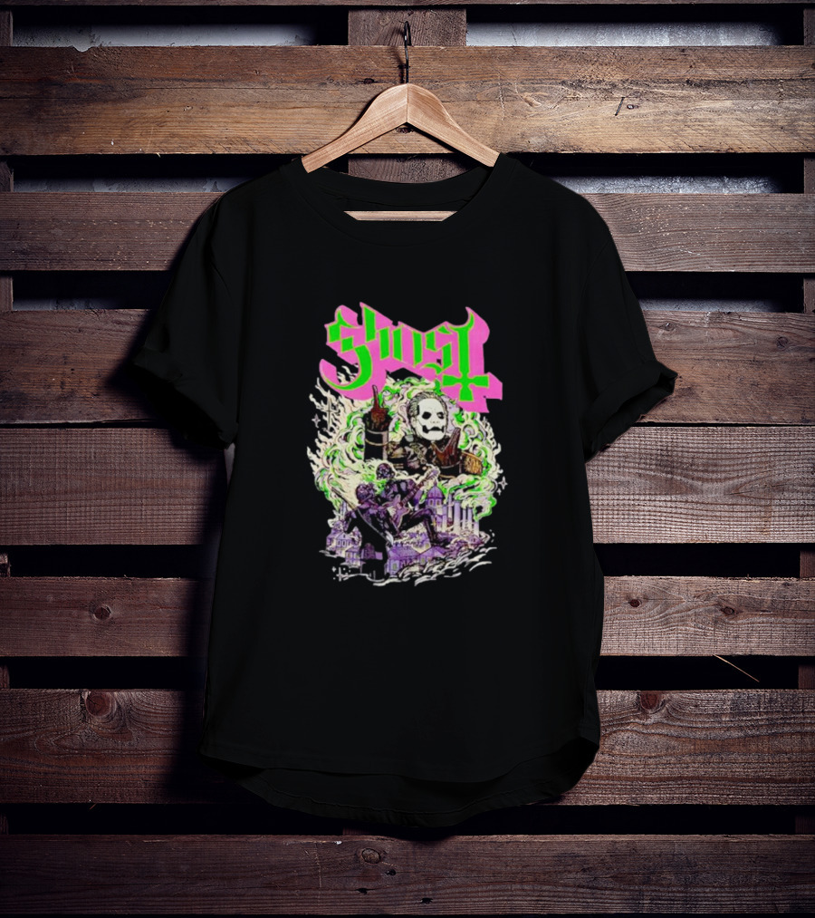 Ghost Cardinal Copia Psychedelic Gothic Smoky Scene T-Shirt