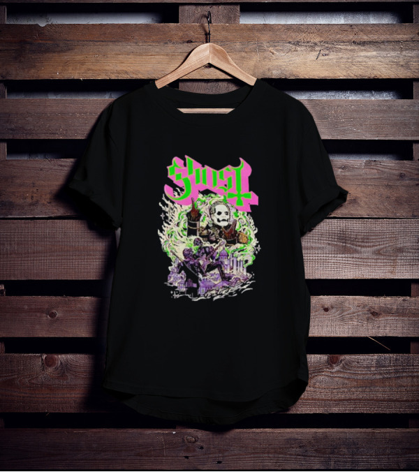 Ghost Cardinal Copia Psychedelic Gothic Smoky Scene T-Shirt