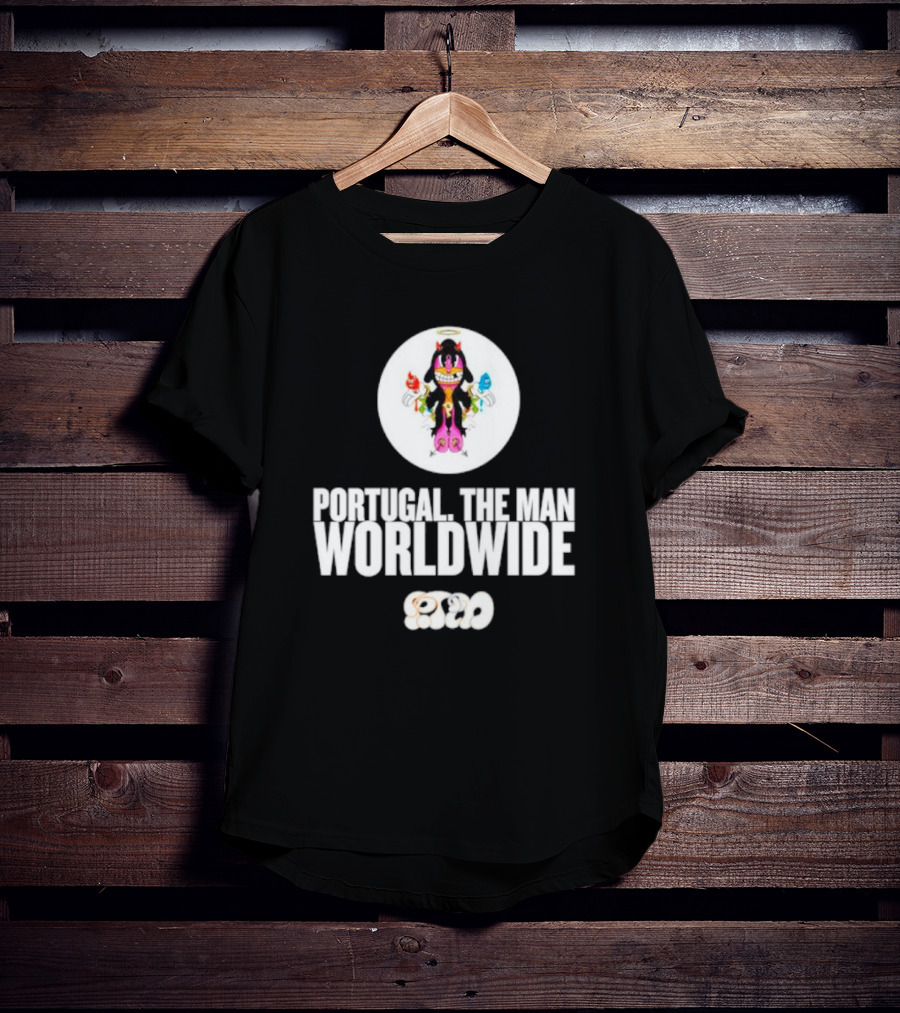 PORTUGAL. THE MAN WORLDWIDE CHARACTER WITH COLORFUL HANDS AND HALO T-Shirt