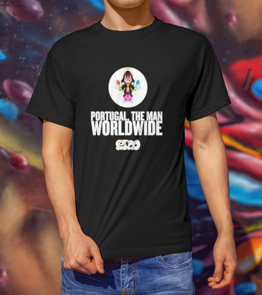 PORTUGAL. THE MAN WORLDWIDE CHARACTER WITH COLORFUL HANDS AND HALO T-Shirt