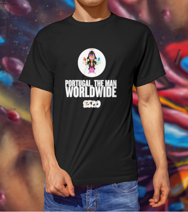 PORTUGAL. THE MAN WORLDWIDE CHARACTER WITH COLORFUL HANDS AND HALO T-Shirt