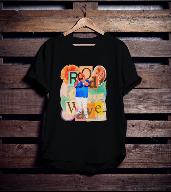 Rod Wave Vintage Bootleg Collage With Floral And Currency Elements T-Shirt