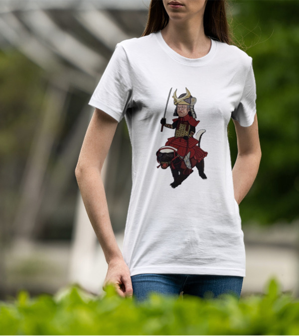 Samurai Satoshi Riding Armored Animal T-Shirt