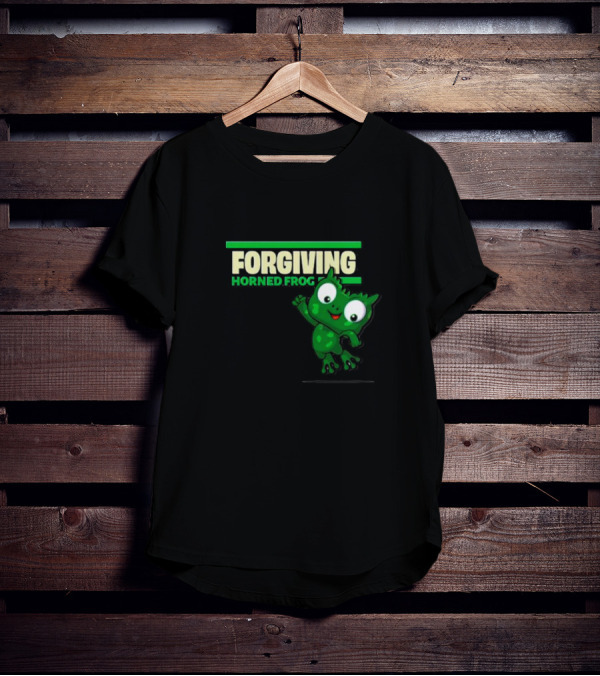 Forgiving Horned Frog Playful Green Character T-Shirt
