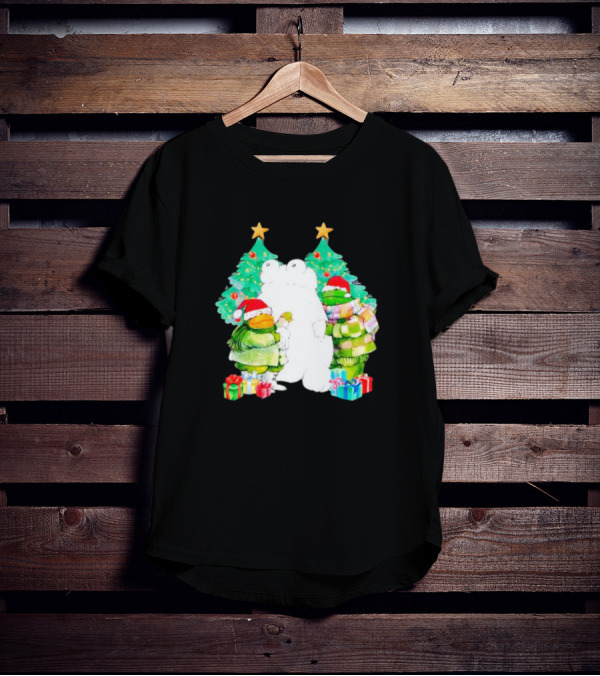 Frog And Toad Christmas Trees Presents Holiday Scene T-Shirt