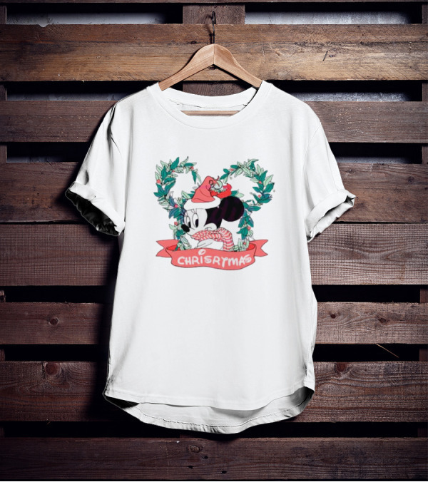 Minnie Mouse Christmas Wreath Chrisrmas Holiday Magic T-Shirt