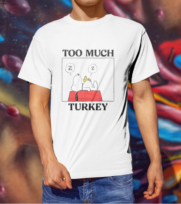 Peanuts Snoopy Woodstock Too Much Turkey ZZZ T-Shirt