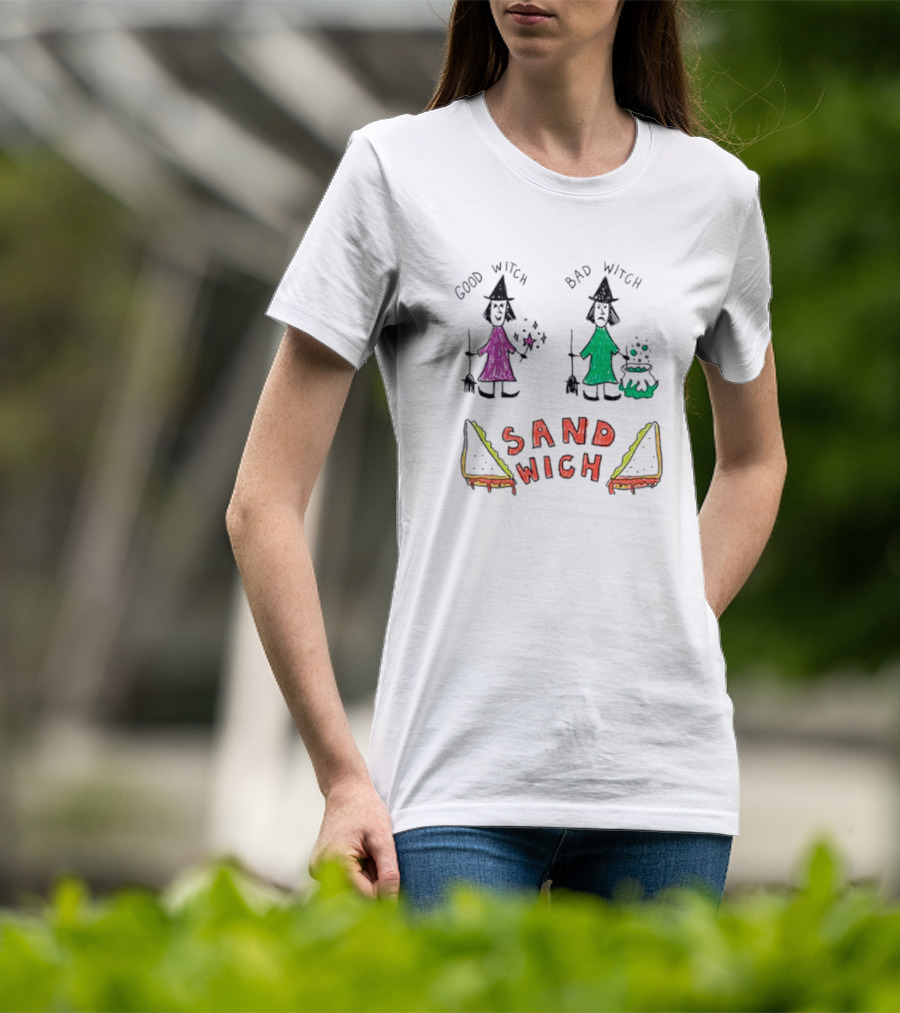 Good Witch Bad Witch Sandwich Funny Witchy Pun T-Shirt
