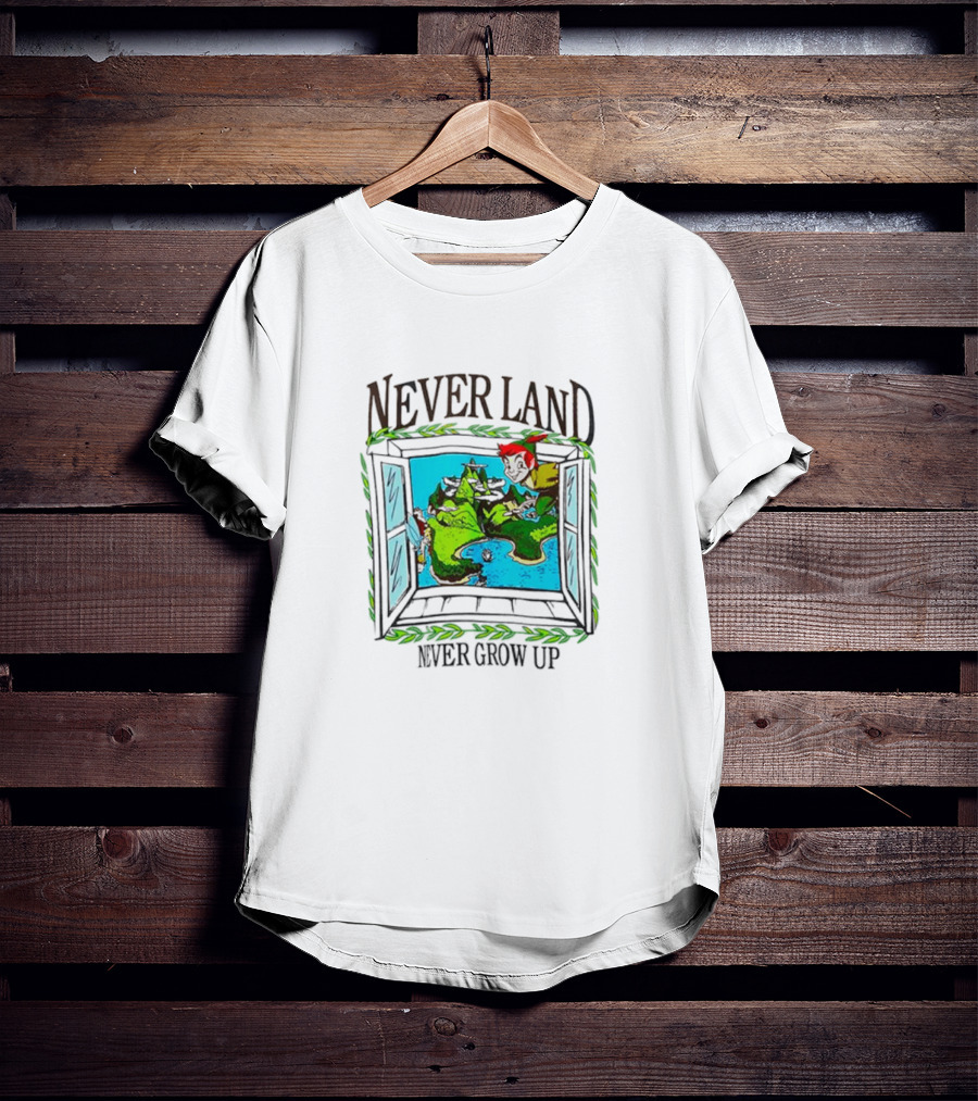 Neverland Never Grow Up Window Disney Peter Pan T-Shirt