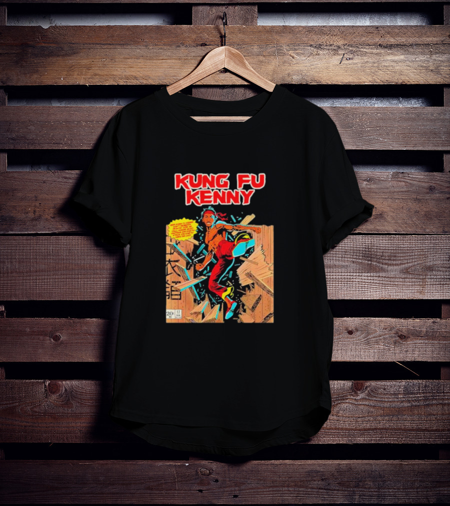 Kung Fu Kenny Comic Style Action Kick T-Shirt