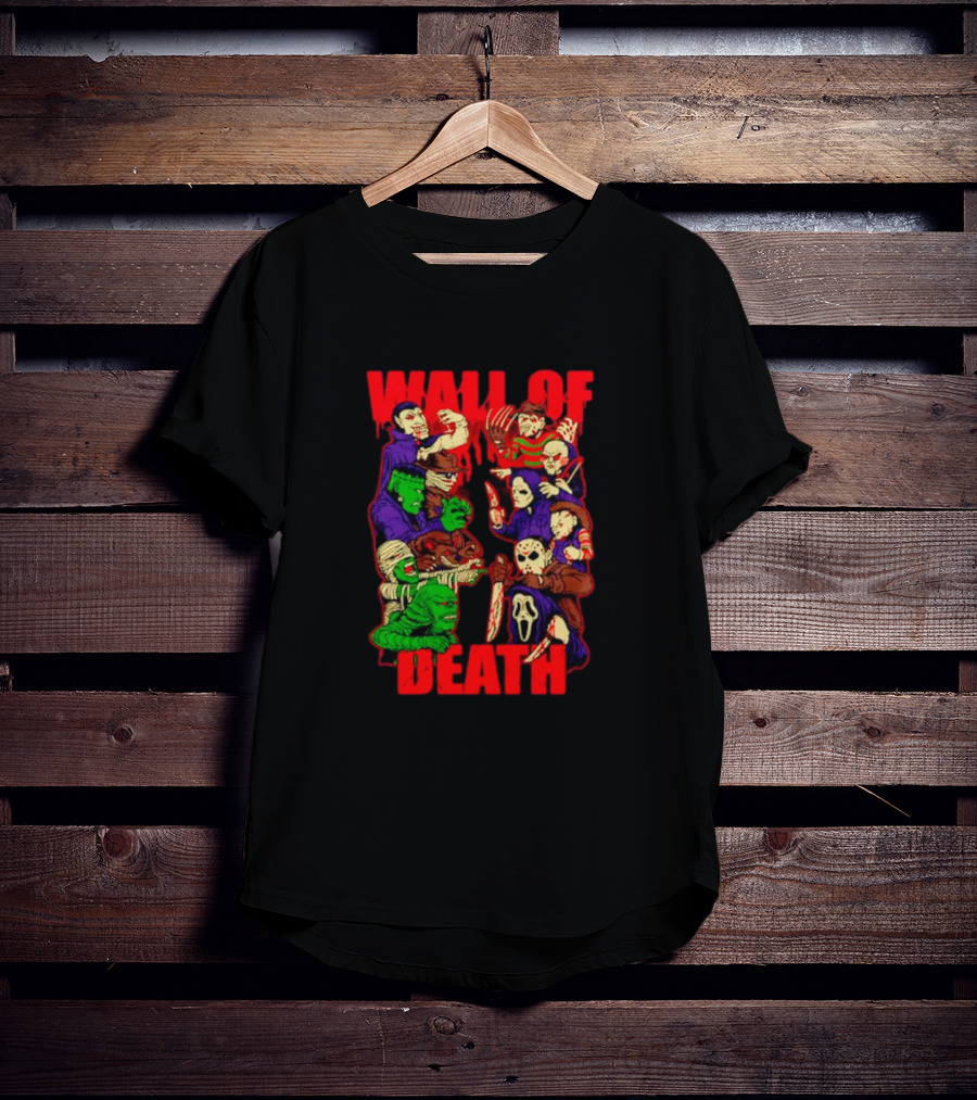 Wall Of Death Monster Horror Icons Collage T-Shirt