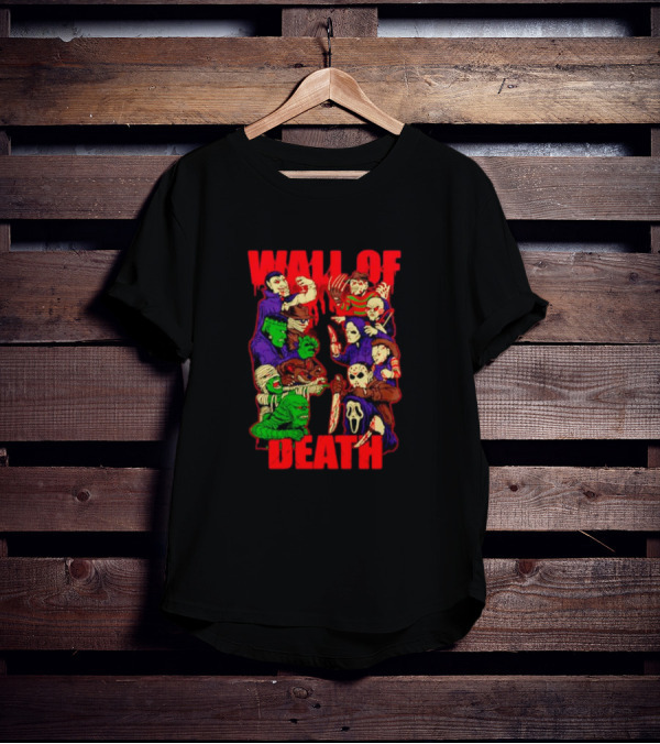 Wall Of Death Monster Horror Icons Collage T-Shirt