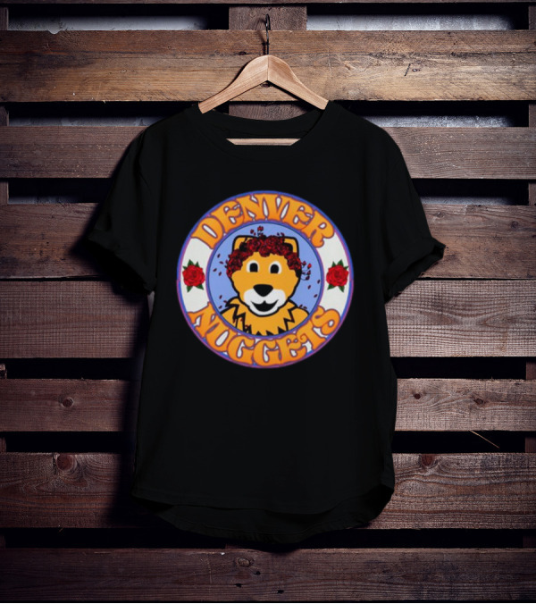 Denver Nuggets Bear Head Surrounded By Red Roses T-Shirt