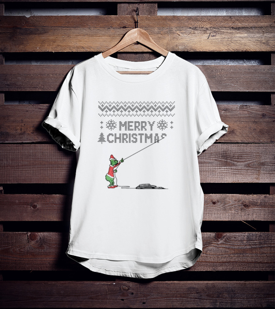 Funny Grinch Merry Christmas Santa Vibe Ugly T-Shirt