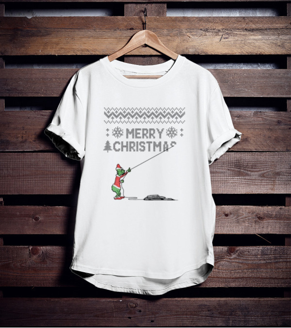 Funny Grinch Merry Christmas Santa Vibe Ugly T-Shirt