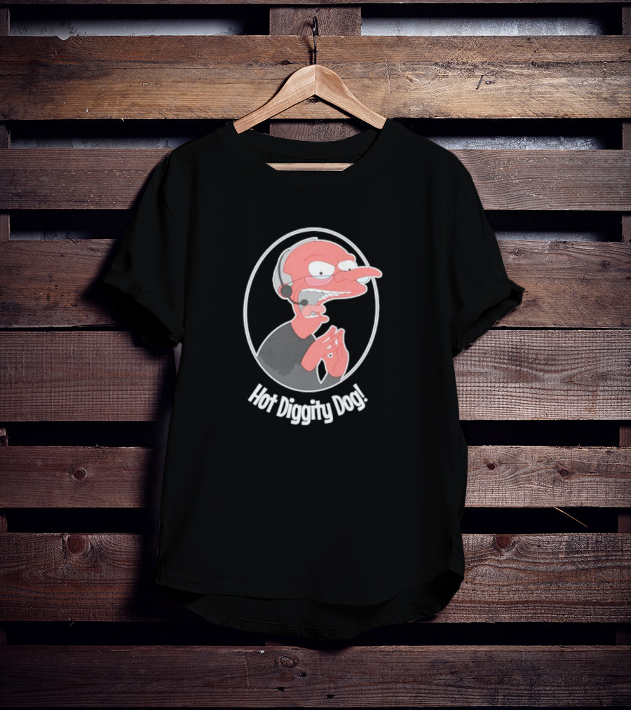Hot Diggity Dog Mr. Brennan Cartoon Character Iconic T-Shirt
