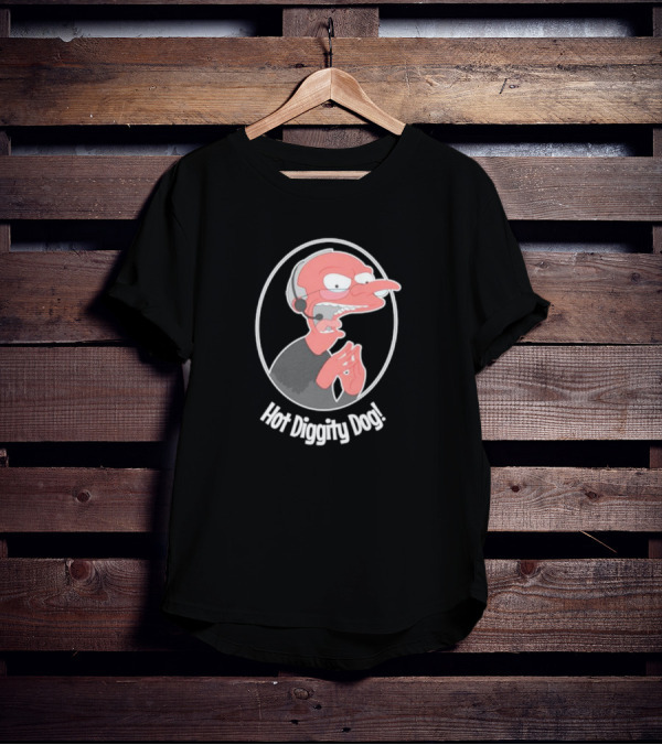 Hot Diggity Dog Mr. Brennan Cartoon Character Iconic T-Shirt