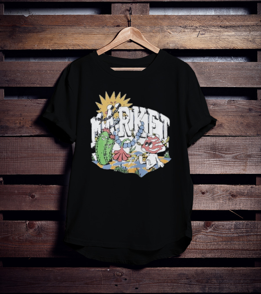 Market Fantasy Farm Mushroom Cactus Sunburst T-Shirt