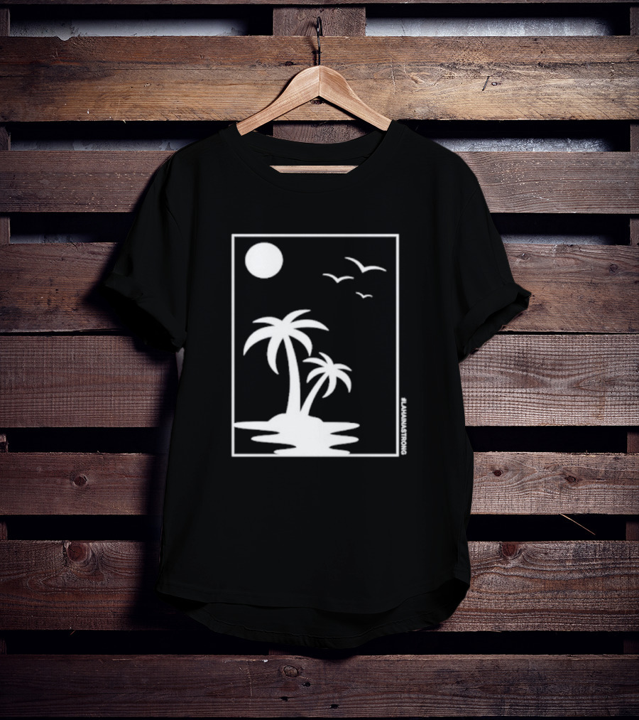 Not Enough Nelsons Lahaina Strong Palm Trees And Birds Scene T-Shirt