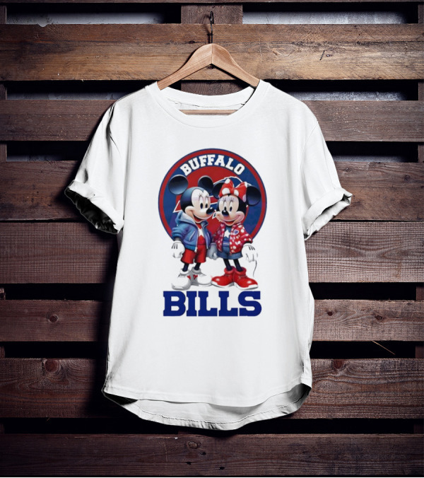 Buffalo Bills Mickey And Minnie Mouse In Team Spirit T-Shirt