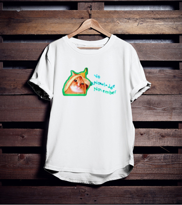 No KNowledge November Cat Banana Meme T-Shirt