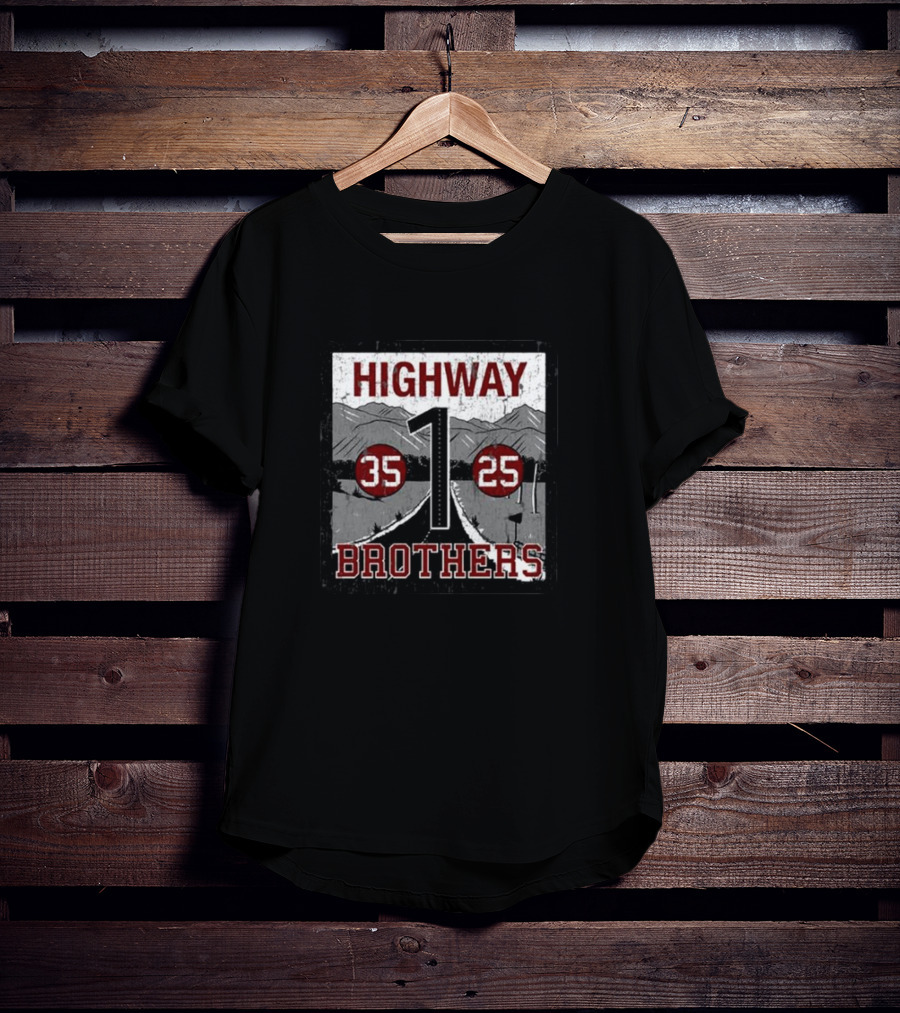 Highway 1 Brothers 35 25 Mountain Road Sign T-Shirt