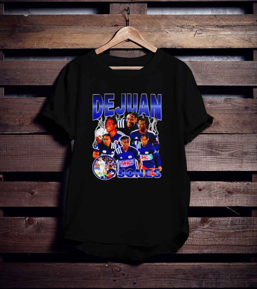 DEJUAN JONES Soccer Bootleg With JHC Logo And Lightning Background T-Shirt