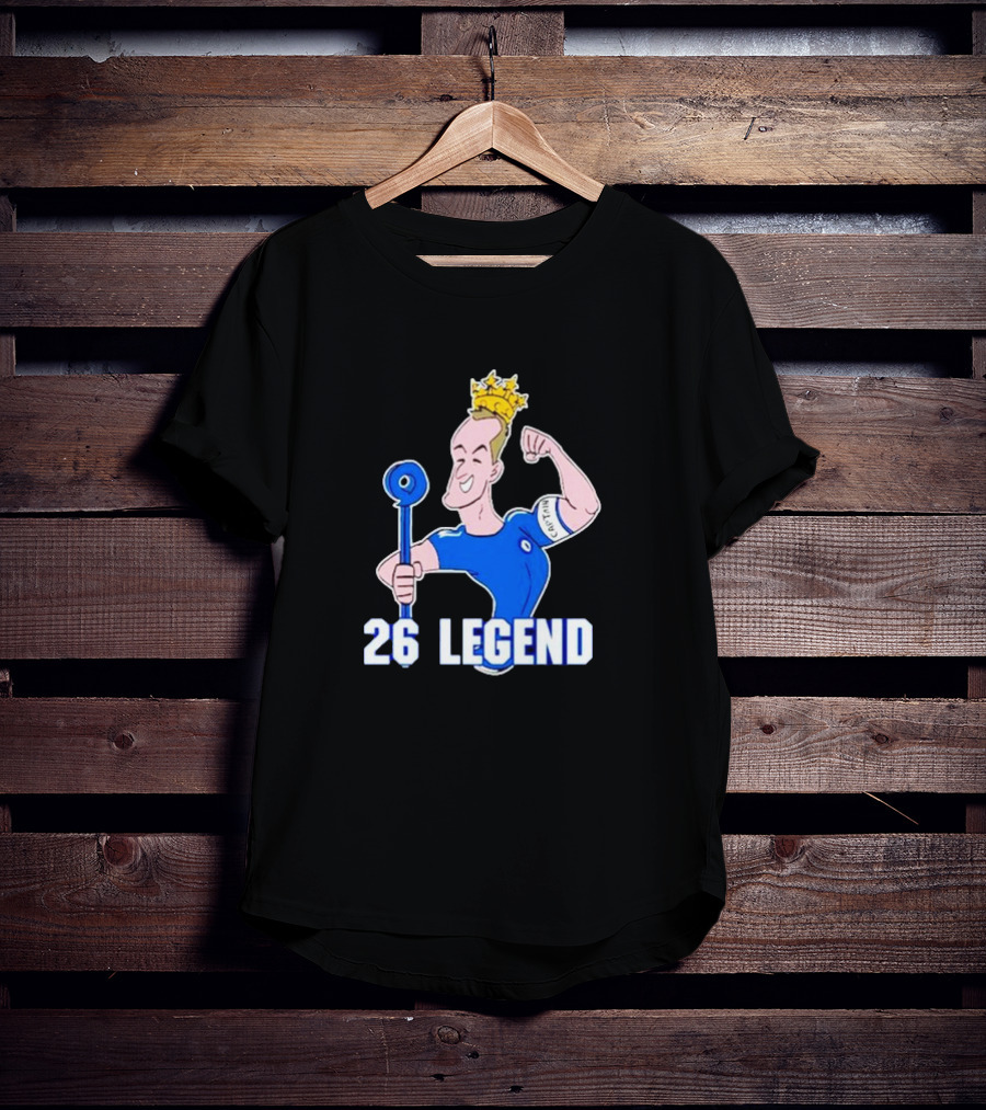 26 Legend Cartoon Crowned Football Captain T-Shirt