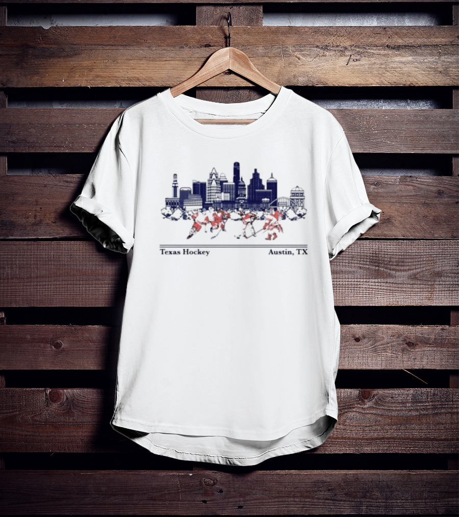 Texas Longhorns Hockey Austin TX Skyline T-Shirt