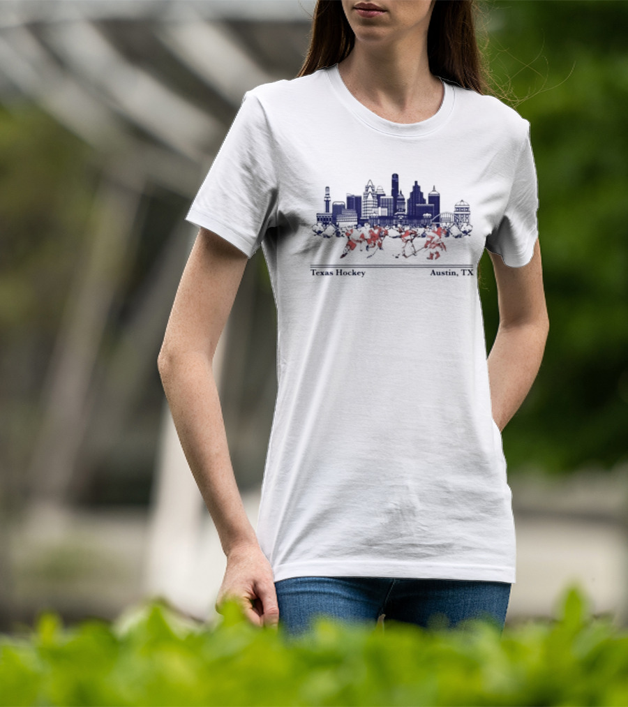 Texas Longhorns Hockey Austin TX Skyline T-Shirt