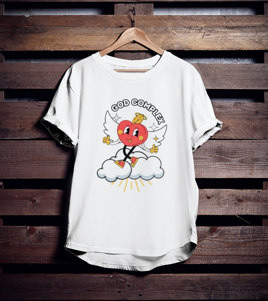 Heart With Angel Wings On Cloud God Complex T-Shirt