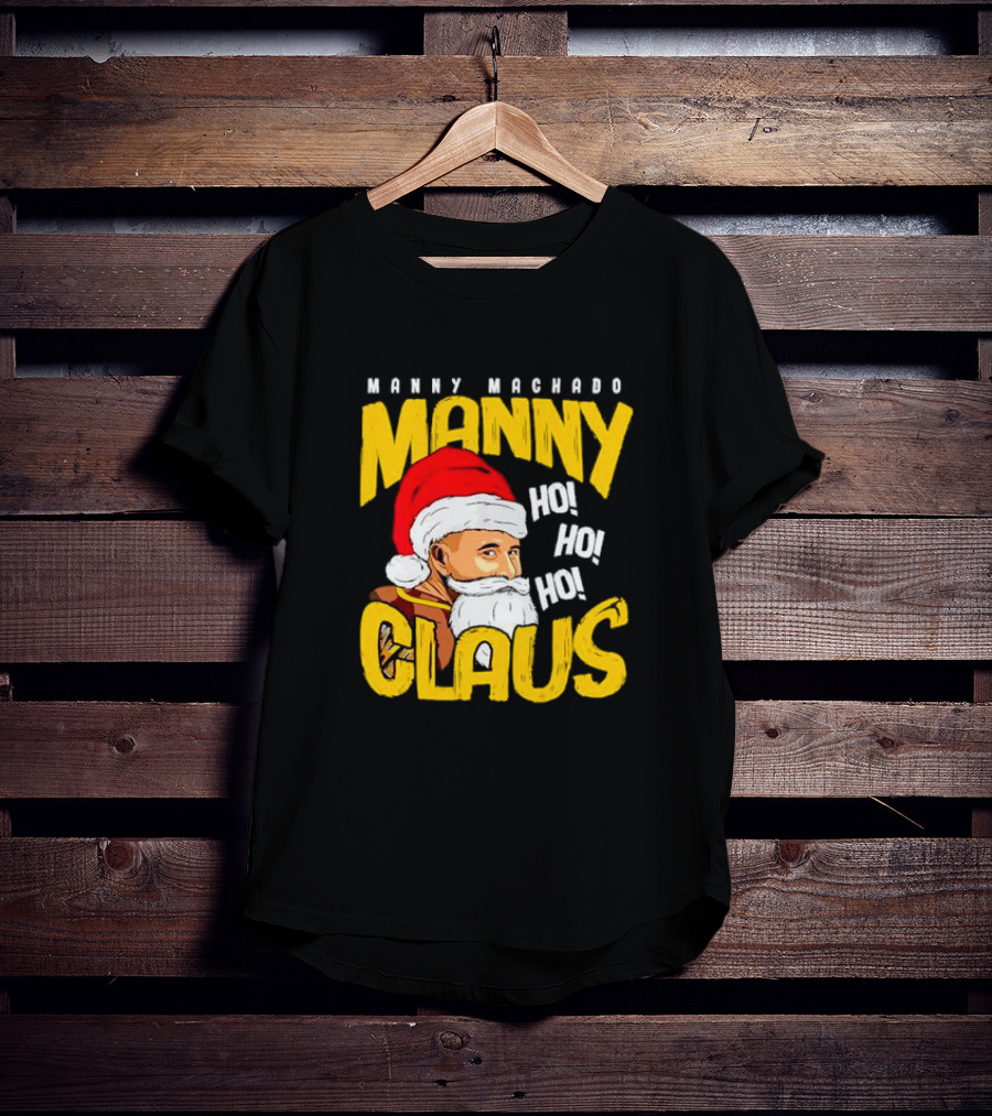 Manny Machado Manny Claus Santa Hat Ho Ho Ho T-Shirt