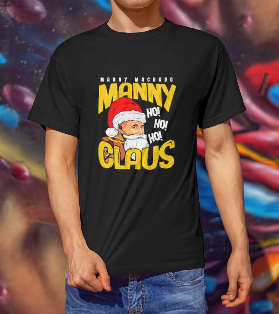 Manny Machado Manny Claus Santa Hat Ho Ho Ho T-Shirt